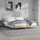 Bed frame without mattress 200x200cm chipboard Sonoma oak coloured