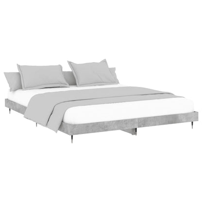Bedframe Bewerkt Hout Betongrijs 200 x 200 cm