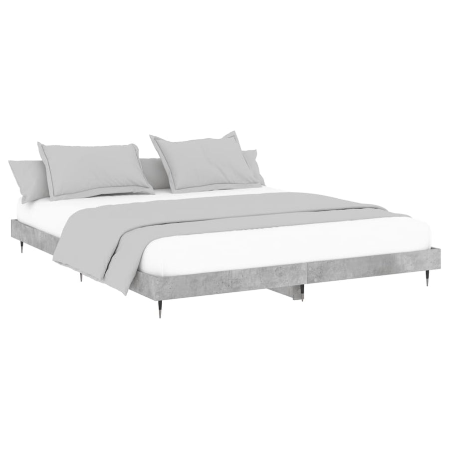 Bedframe Bewerkt Hout Betongrijs 200 x 200 cm