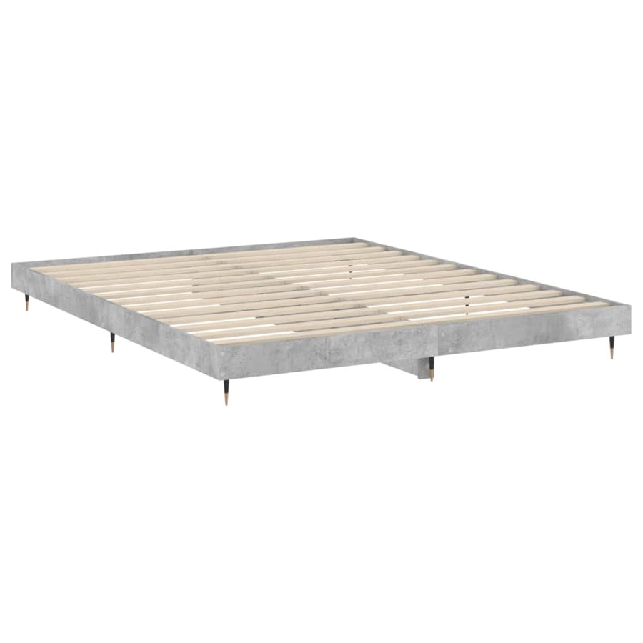 Bedframe Bewerkt Hout Betongrijs 200 x 200 cm