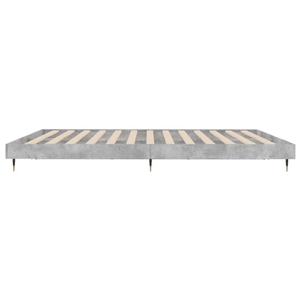Bedframe Bewerkt Hout Betongrijs 200 x 200 cm