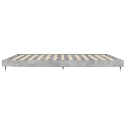 Bedframe Bewerkt Hout Betongrijs 200 x 200 cm