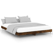 Bedframe Bewerkt Hout Kleurig Gerookt Eiken 200 x 200 cm