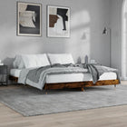 Bed frame without mattress 200x200 cm chipboard smoked oak