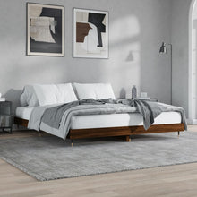 Bedframe Bewerkt Hout Bruin Eikenkleur Bruineiken 200 x 200 cm