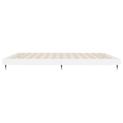 Bedframe Bewerkt Hout Hoogglans Wit 180 x 200 cm