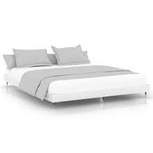 Bedframe Bewerkt Hout Hoogglans Wit 160 x 200 cm