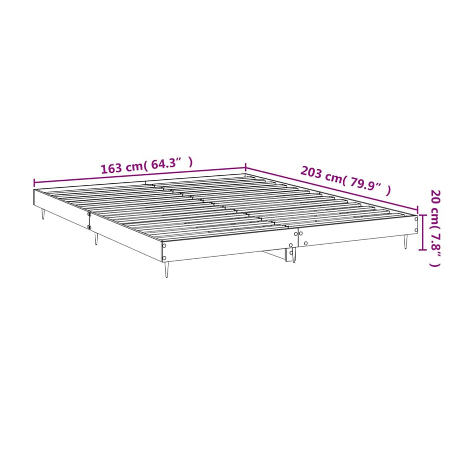 Bedframe Bewerkt Hout Hoogglans Wit 160 x 200 cm