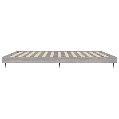 Bedframe Bewerkt Hout Eikenkleurig Grijs Sonoma 160 x 200 cm