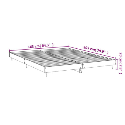 Bedframe Bewerkt Hout Eikenkleurig Grijs Sonoma 160 x 200 cm