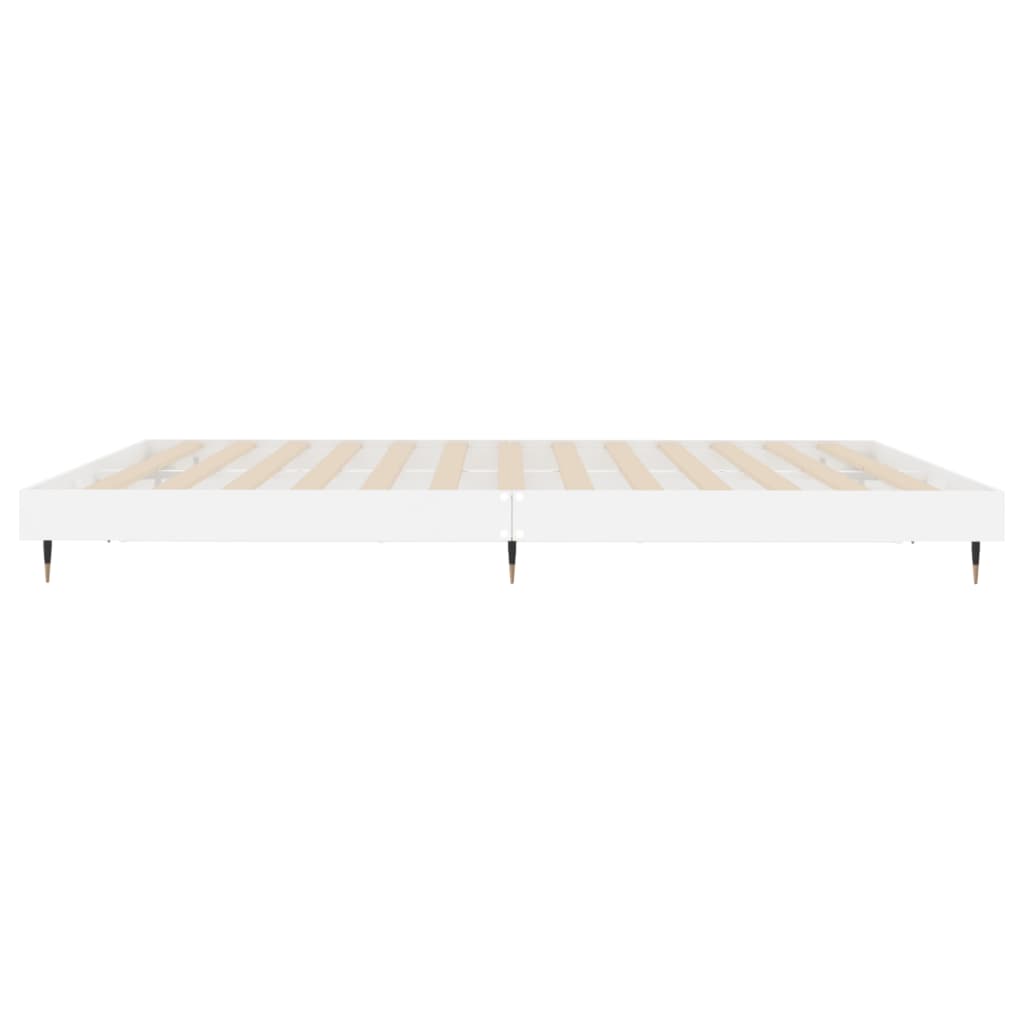 Bedframe Bewerkt Hout Hoogglans Wit 140 x 200 cm