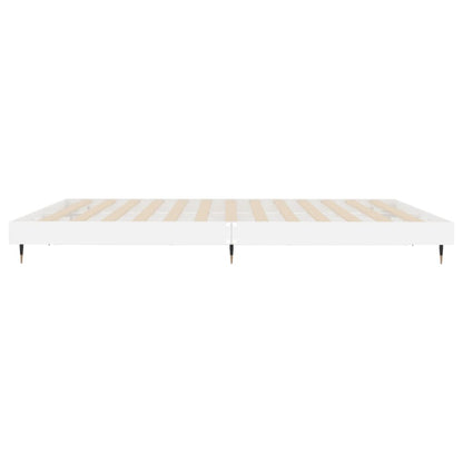 Bedframe Bewerkt Hout Hoogglans Wit 140 x 200 cm