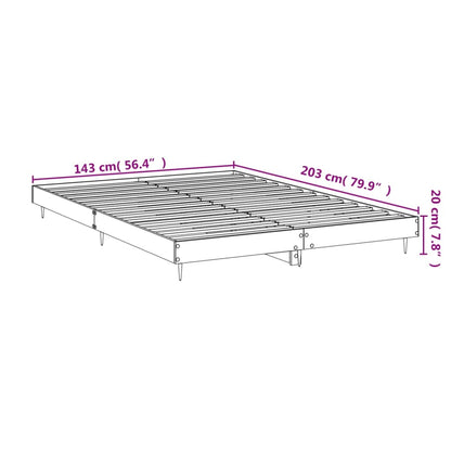 Bedframe Bewerkt Hout Hoogglans Wit 140 x 200 cm