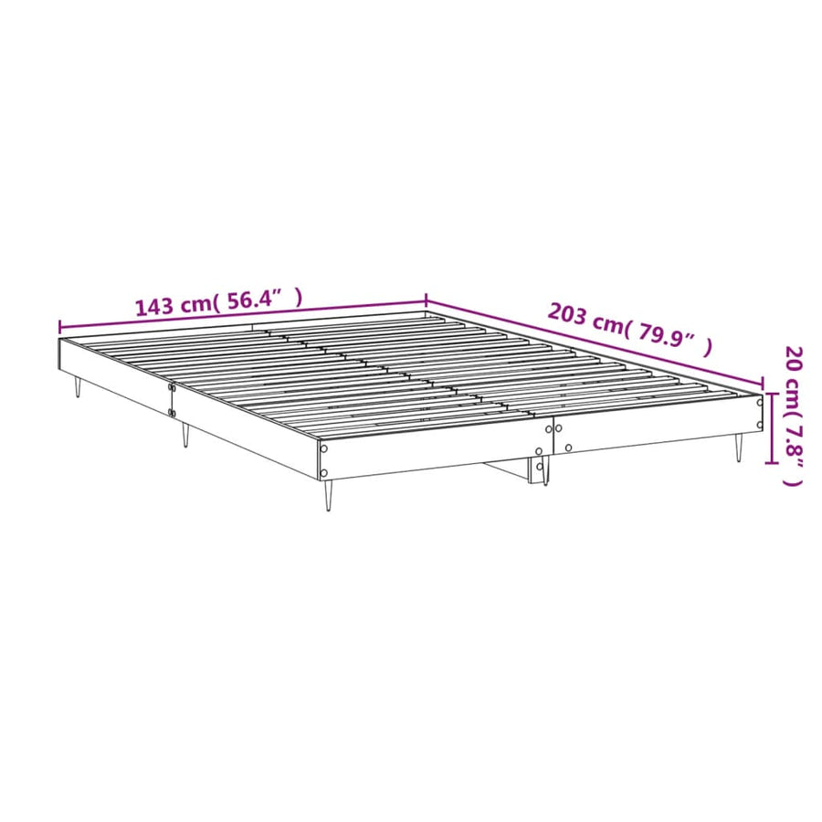 Bedframe Bewerkt Hout Hoogglans Wit 140 x 200 cm