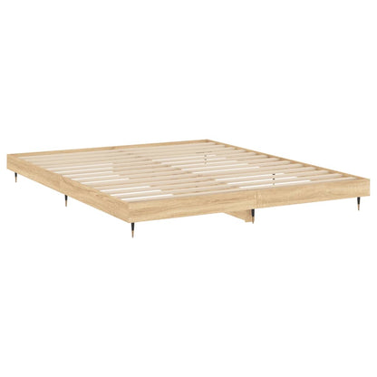 Bedframe Bewerkt Hout Kleurig Sonoma Eiken 140 x 200 cm