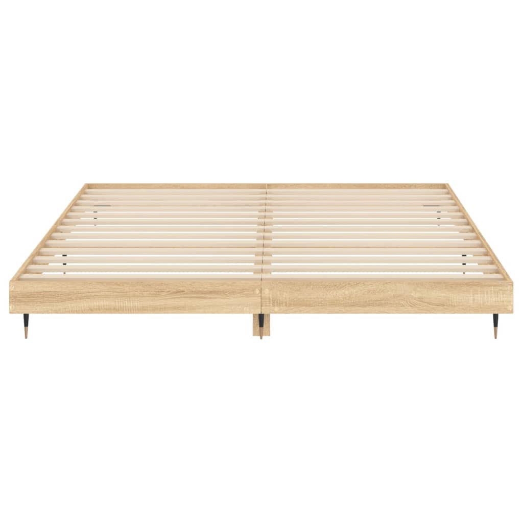 Bedframe Bewerkt Hout Kleurig Sonoma Eiken 140 x 200 cm