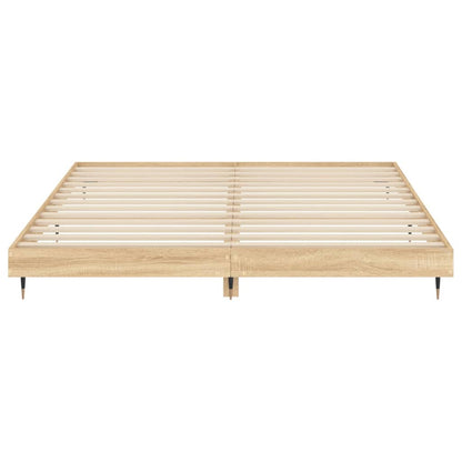 Bedframe Bewerkt Hout Kleurig Sonoma Eiken 140 x 200 cm