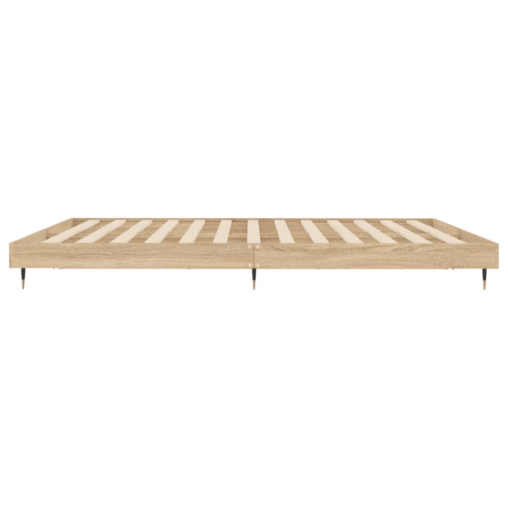 Bedframe Bewerkt Hout Kleurig Sonoma Eiken 140 x 200 cm