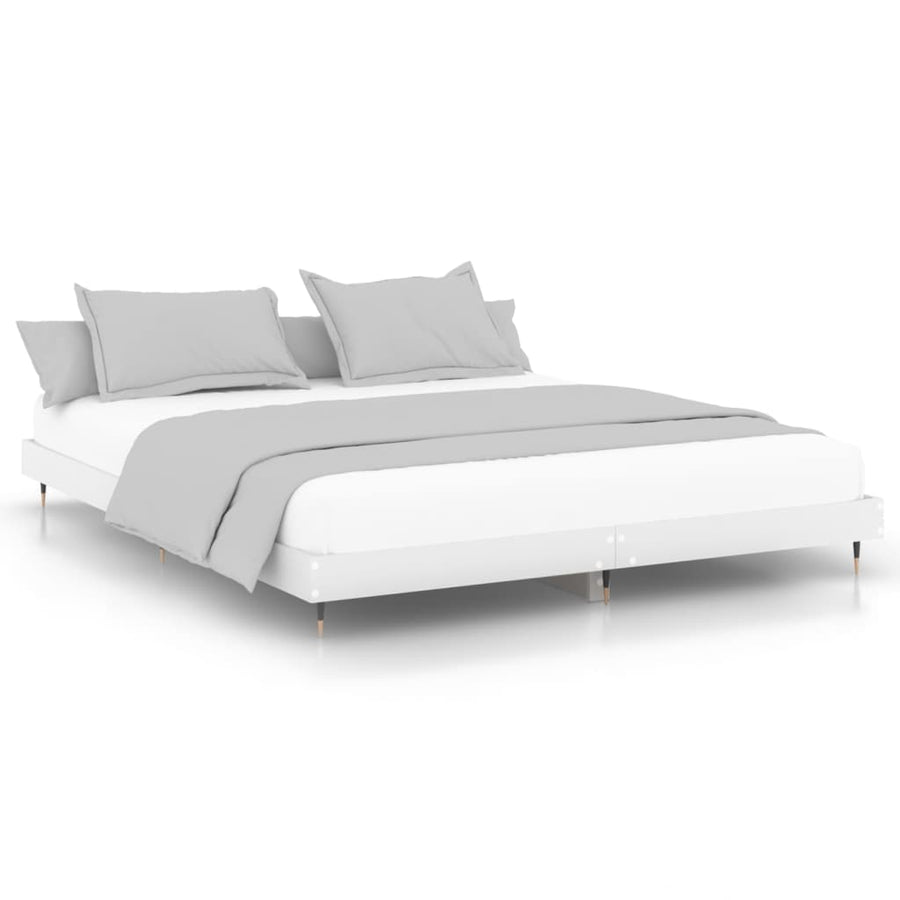 Bedframe Led Massief Hout Wit 120 x 200 cm