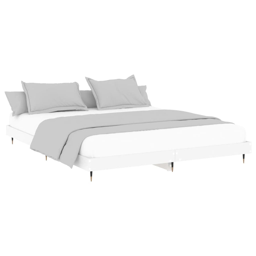 Bedframe Led Massief Hout Wit 120 x 200 cm