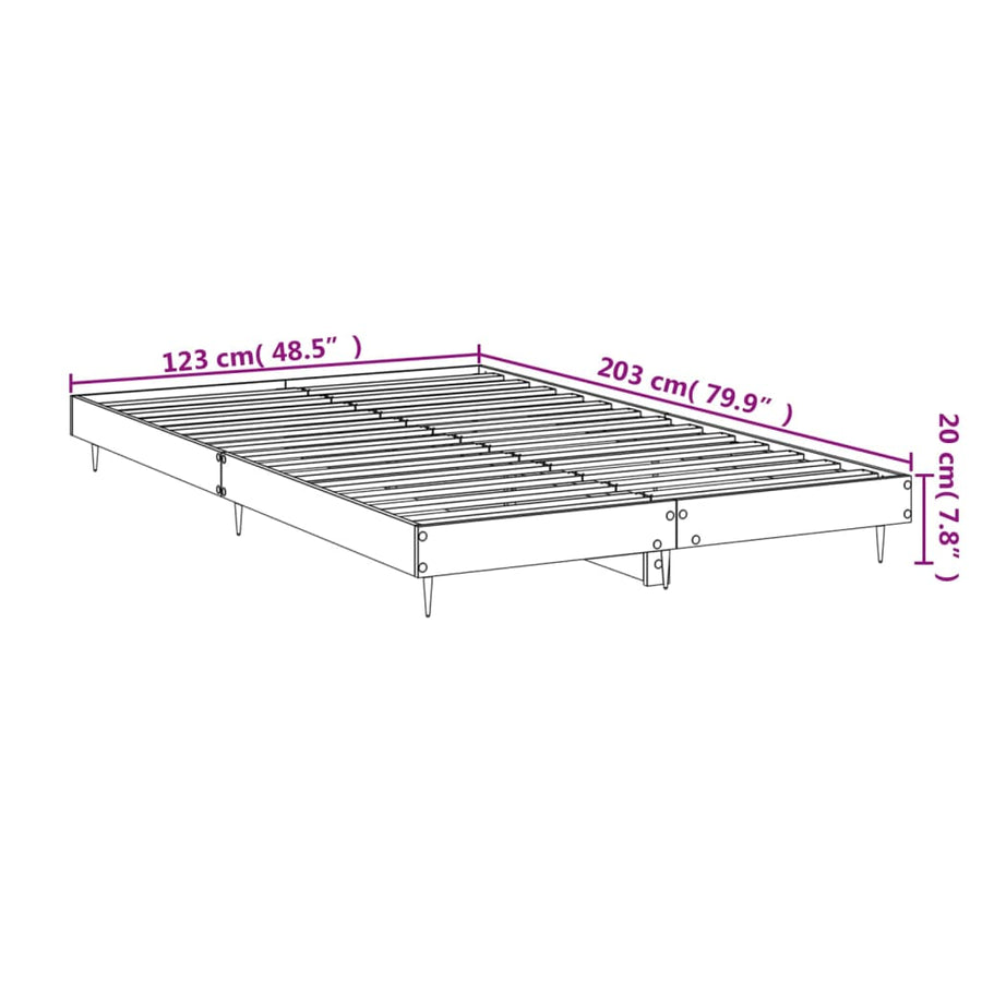 Bedframe Led Massief Hout Wit 120 x 200 cm