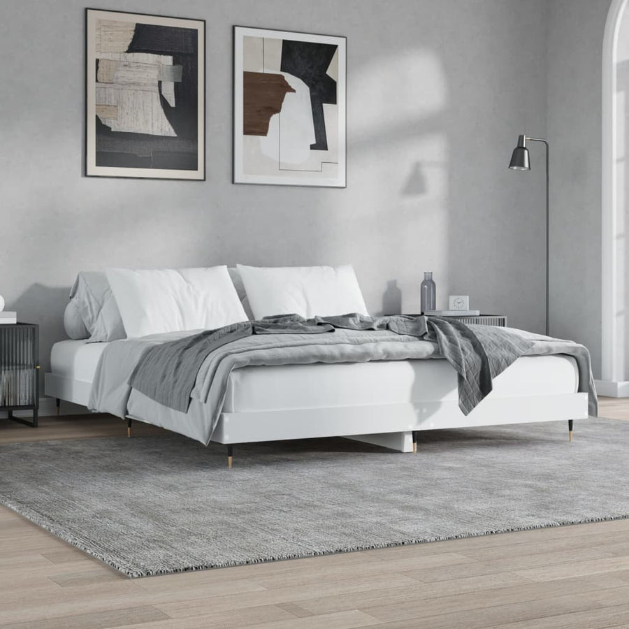 Bedframe Led Massief Hout Wit 120 x 200 cm