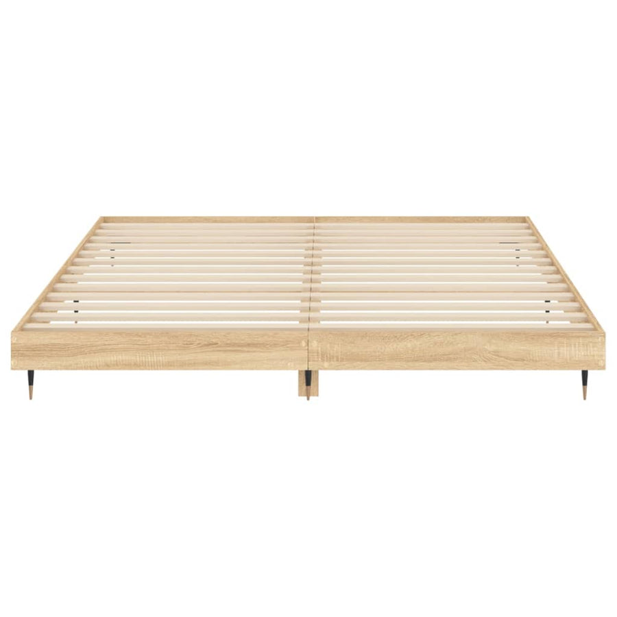 Bedframe Bewerkt Hout Kleurig Sonoma Eiken 120 x 200 cm