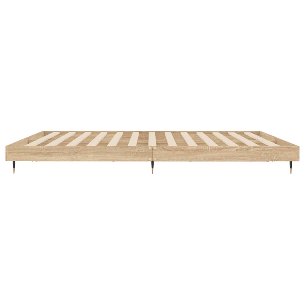 Bedframe Bewerkt Hout Kleurig Sonoma Eiken 120 x 200 cm
