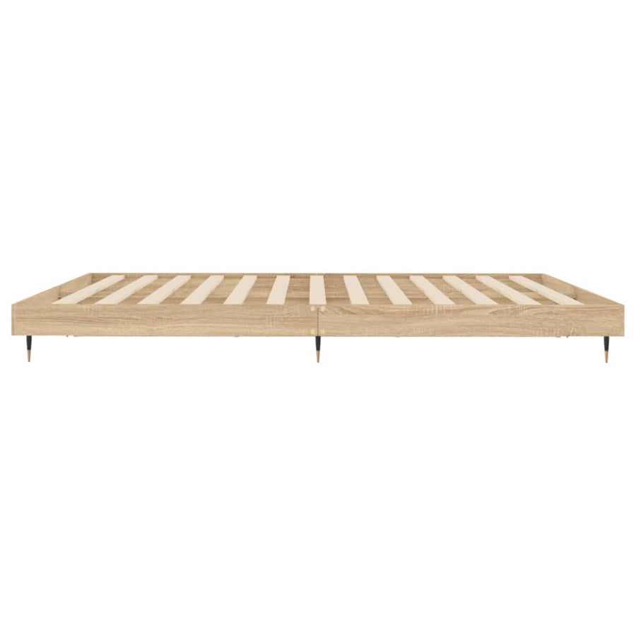 Bedframe Bewerkt Hout Kleurig Sonoma Eiken 120 x 200 cm