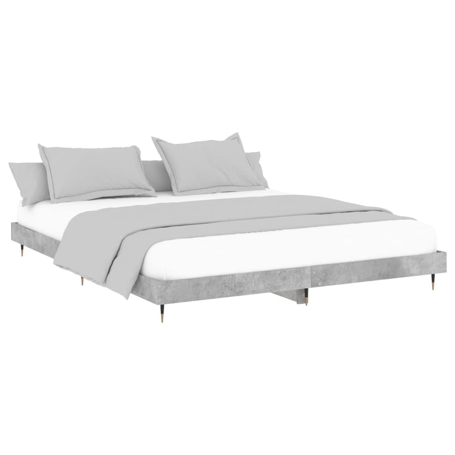 Bedframe Bewerkt Hout Betongrijs 120 x 200 cm