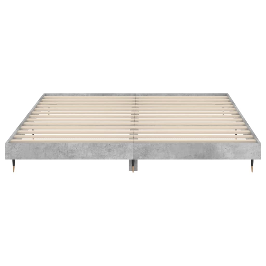 Bedframe Bewerkt Hout Betongrijs 120 x 200 cm