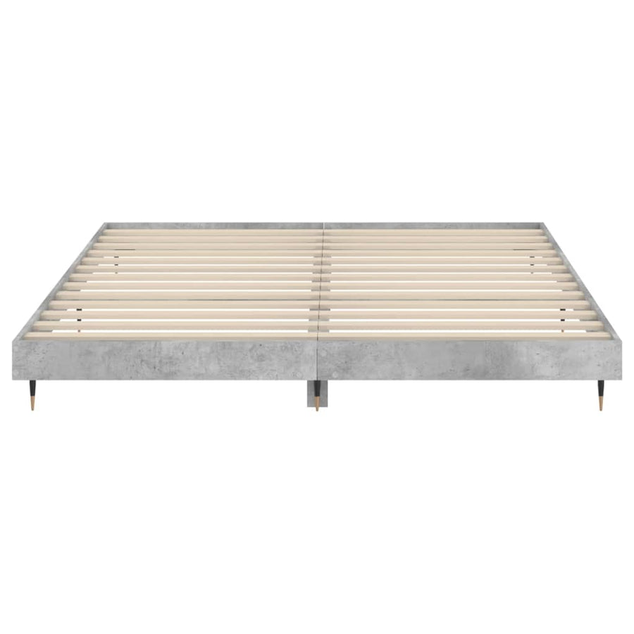 Bedframe Bewerkt Hout Betongrijs 120 x 200 cm