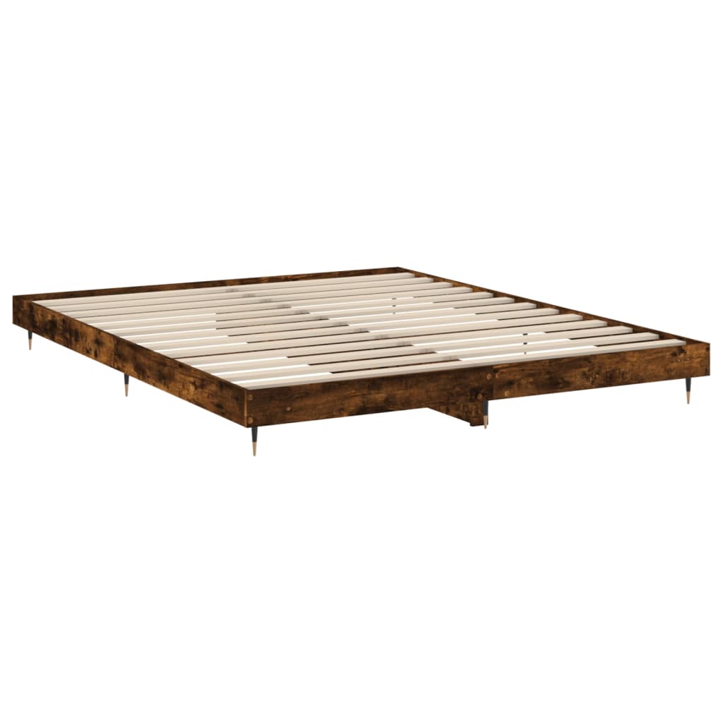 Bedframe Bewerkt Hout Kleurig Gerookt Eiken 120 x 200 cm