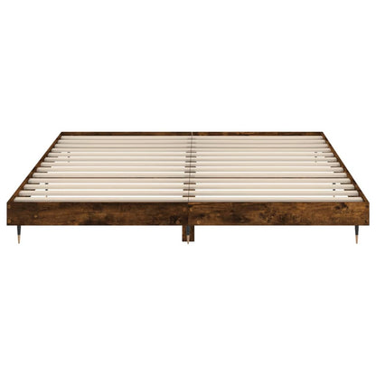 Bedframe Bewerkt Hout Kleurig Gerookt Eiken 120 x 200 cm