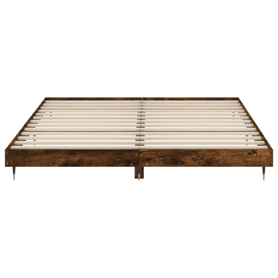 Bedframe Bewerkt Hout Kleurig Gerookt Eiken 120 x 200 cm