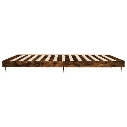 Bedframe Bewerkt Hout Kleurig Gerookt Eiken 120 x 200 cm