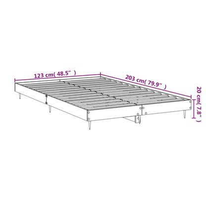 Bedframe Bewerkt Hout Kleurig Gerookt Eiken 120 x 200 cm