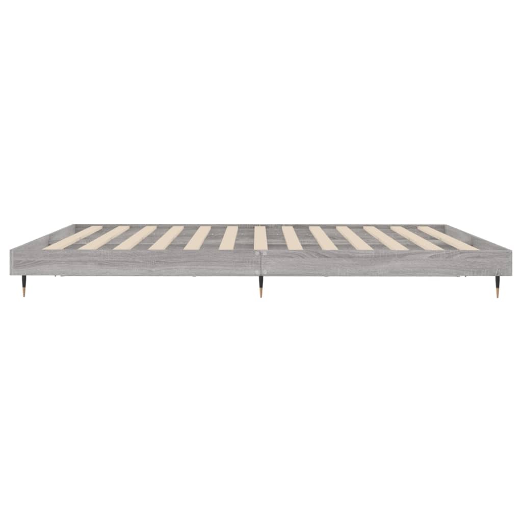 Bedframe Bewerkt Hout Eikenkleurig Grijs Sonoma 120 x 200 cm