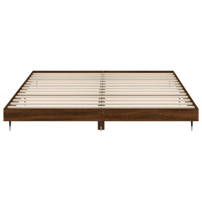 Bedframe Bewerkt Hout Bruin Eikenkleur Bruineiken 120 x 200 cm