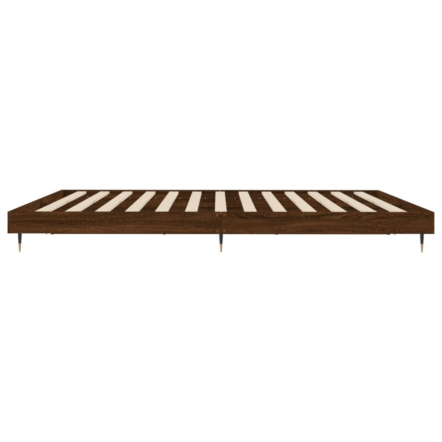 Bedframe Bewerkt Hout Bruin Eikenkleur Bruineiken 120 x 200 cm