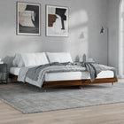 Bedframe 120x200 cm bewerkt hout bruin eikenkleur