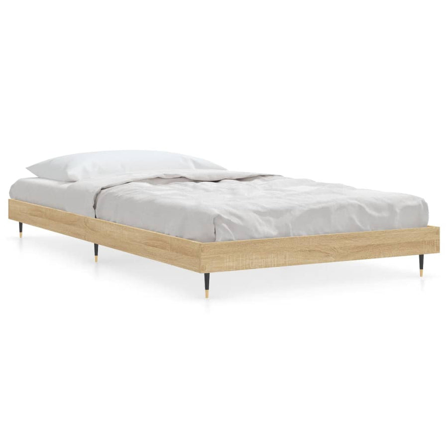 Bedframe Bewerkt Hout Kleurig Sonoma Eiken 100 x 200 cm