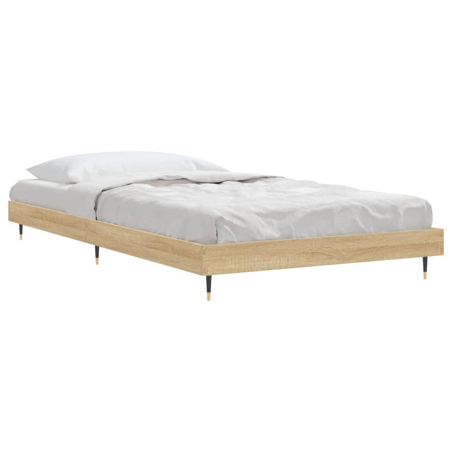 Bedframe Bewerkt Hout Kleurig Sonoma Eiken 100 x 200 cm