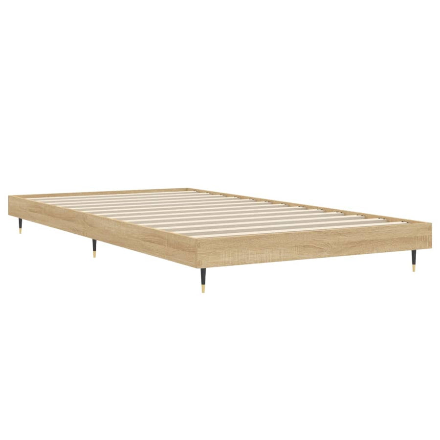 Bedframe Bewerkt Hout Kleurig Sonoma Eiken 100 x 200 cm
