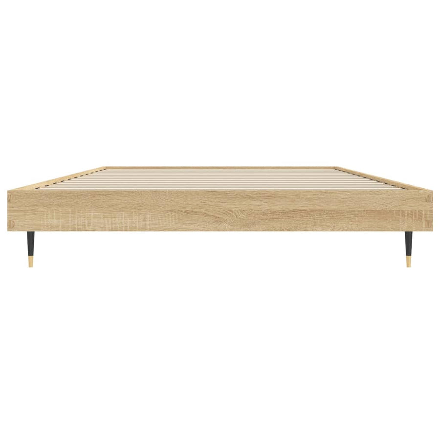 Bedframe Bewerkt Hout Kleurig Sonoma Eiken 100 x 200 cm