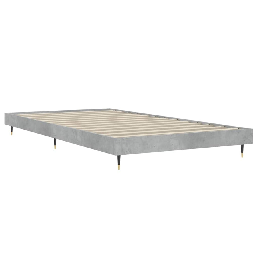 Bedframe Bewerkt Hout Betongrijs 100 x 200 cm