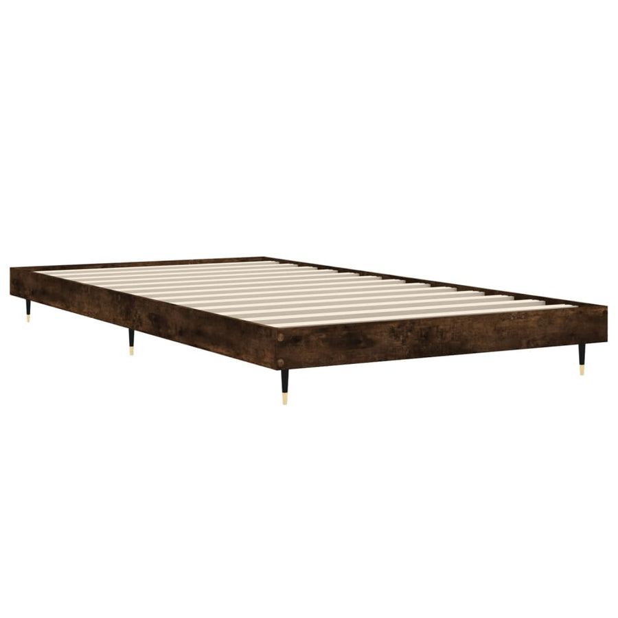 Bedframe Bewerkt Hout Kleurig Gerookt Eiken 100 x 200 cm