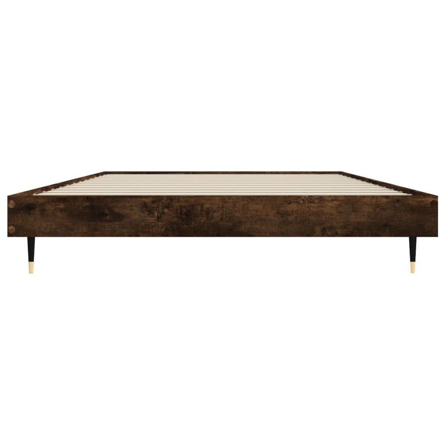 Bedframe Bewerkt Hout Kleurig Gerookt Eiken 100 x 200 cm