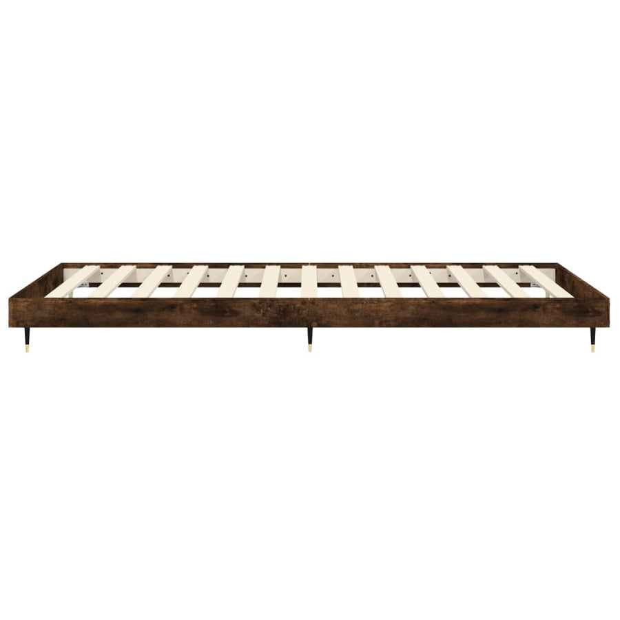 Bedframe Bewerkt Hout Kleurig Gerookt Eiken 100 x 200 cm