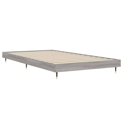 Bedframe Bewerkt Hout Eikenkleurig Grijs Sonoma 100 x 200 cm